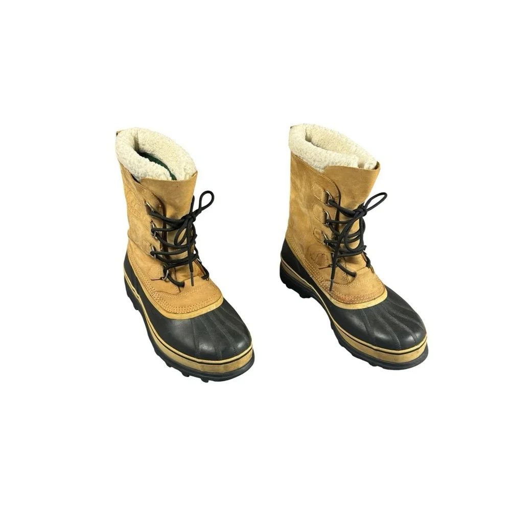 SOREL Caribou Boots Men 10 Waterproof Insulated Snow Leather NM1000 281 28cm - Picture 1 of 9